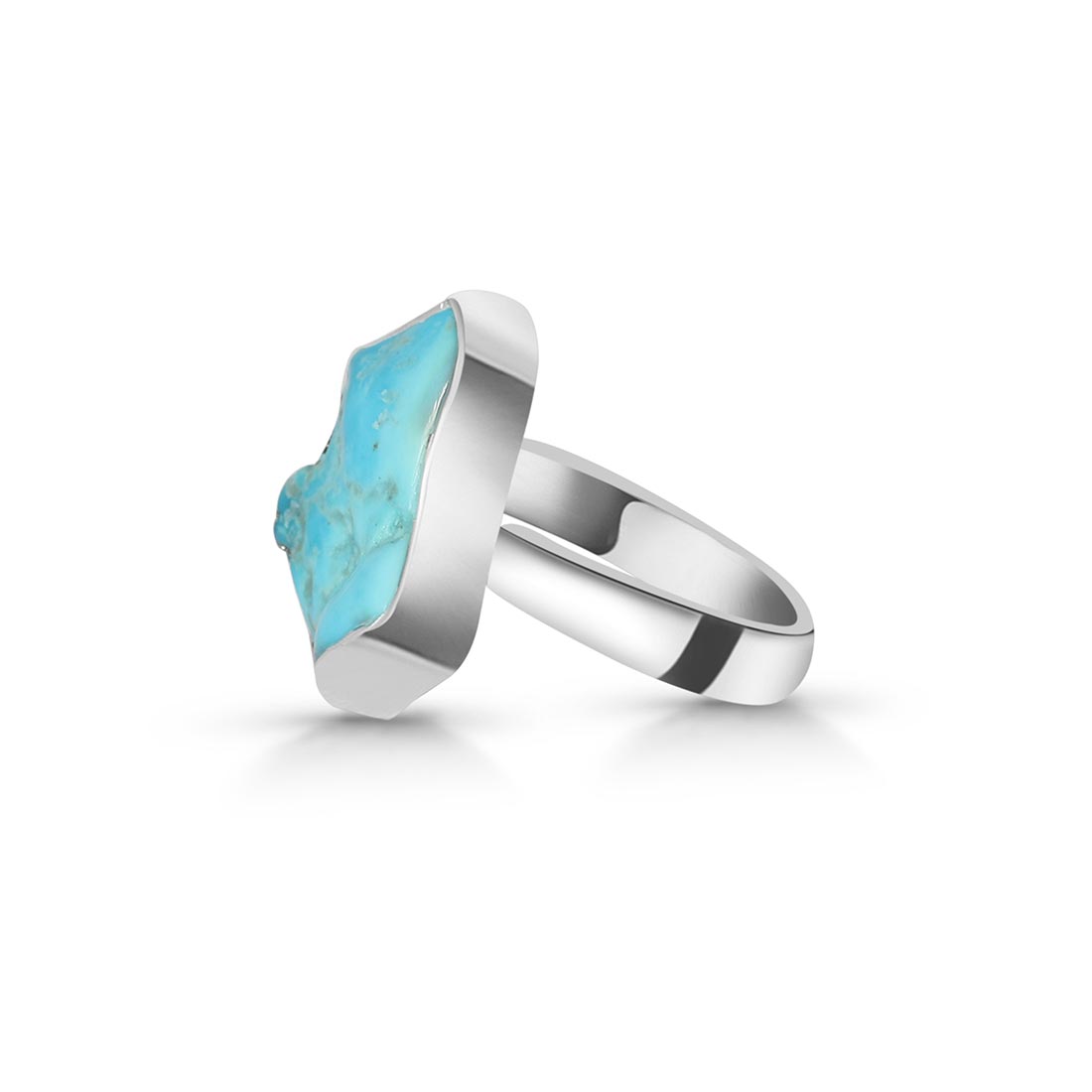 Turquoise (Rough) Adjustable Ring-(TRQ-R-81)